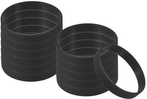 PATIKIL Silicone Bracelets, 6 Pack Rubber Elastic Colored Blank Broaden Wristbands Stretch Sport Bands for Adults Teen Sports Team Games, Black