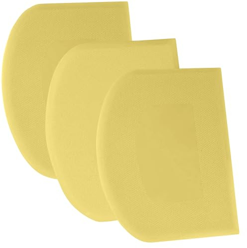 SURDOCA Dough Scraper Bench Scraper - 3P 7.1x4.9 Plastic Flexible Bowl Scraper, Sharp Edge & Angles Cake Scraper. Non-Slip Bakeware Decorating Tools Sculpting & Modeling Tools - Pure Yellow