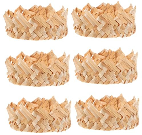 FUNOMOCYA 6pcs Straw Napkin Rings Decorative Napkin Rings Serviette Ring Holder Water Hyacinths Napkin Ring Boho Napkin Rings Woven Napkin Band Rattan Napkin Rings Napkin Holder