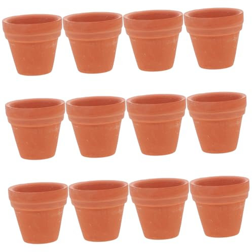 Zerodeko 12stücke Mini Keramiktöpfe Mit Abflusslöchern Teiliges Für Sukkulenten Und Kakteen Kleine Blumentöpfe Für Innen Und Außenbereich Pflanzgefäße Roter Keramik