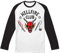 Cotton Soul Stranger Things Hellfire Club Raglan Unisex Long Sleeve T Shirt, Black Raglan, Small