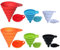 KongNai Set di imbuti da cucina, piccoli e grandi, accessori da cucina, pieghevoli, in silicone, per riempire bottiglie d'acqua e trasferire liquidi, per uso alimentare (confezione da 6)