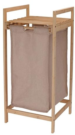 Well Home Cesto para la coldad en bambú con estante 33x33x73cm