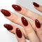 24Pcs Press on Nails Wine Red,Short Almond Fake Nail Tip,with Glue Adhesive Tabs Mini File,12 Sizes,Valentine Gift for Women and Girls