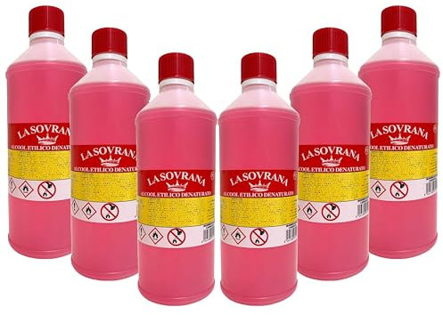 Alcool Denaturato 94° Etilico confezione da 6 x 1 lt LA SOVRANA