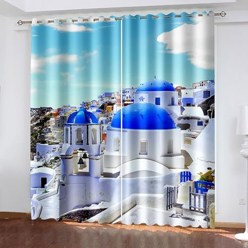 AMDXD Lot de 2 rideaux thermiques occultants pour fenêtre, toit rond, bâtiment, protection contre le froid, isolation phonique, 132 x 244 cm (l x H)