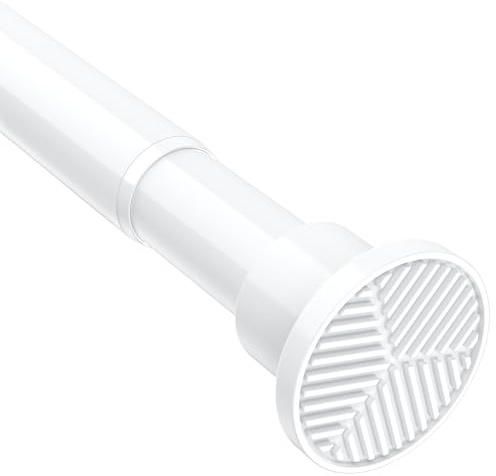 BSYXLSX 1Stück Gardinenstange ohne Bohren Weiß 71-125 cm – Ø 25 mm Verstellbare teleskopstange zum Klemmen, für Vorhänge, Duschvorhang& Garderobe
