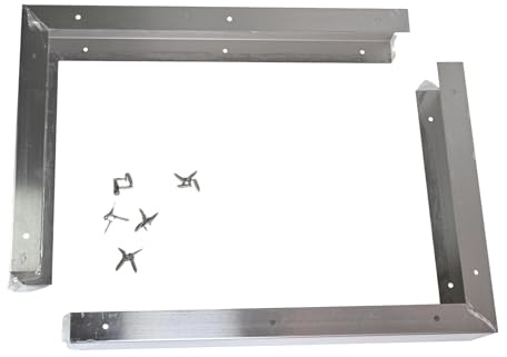 2 Pieces Stainless Steel Microwave Trim Kit Microwave Side Panel Kit for Kitchen Countertop Oven with 16 Black Screws