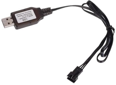 QUEENYARD Câble de Charge, pour Jouet RC 6,4 V 2P 7,4 V 3P Chargeur Batterie Li-ION Prise télécommande Prise Positive Chargeur USB câble de Charge