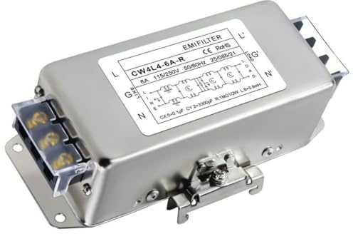 Koolenry Single-Phase AC Power Filter 220V Four-Stage CW4L4-6A-R Rail Type Anti-Interference CW4L4-6A-R