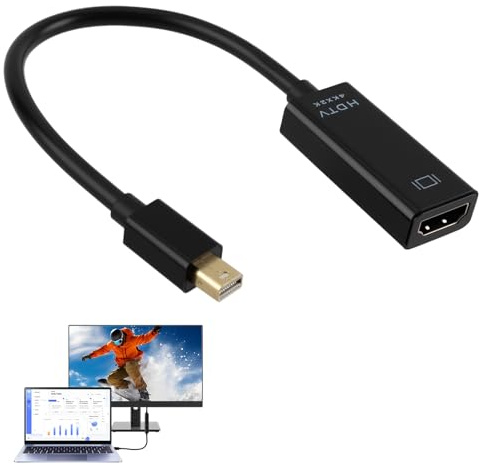 Mini DisplayPort to HDMI Adapter 4K@30Hz Thunderbolt to HDMI with Gold Plated Connectors Compatible with Mac mini MacBook Pro/Air Microsoft Surface Pro/Dock Monitor Projector TV(Black)