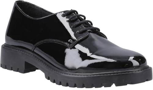 Hush Puppies Aubrey Lace Up Patent Jnr Black