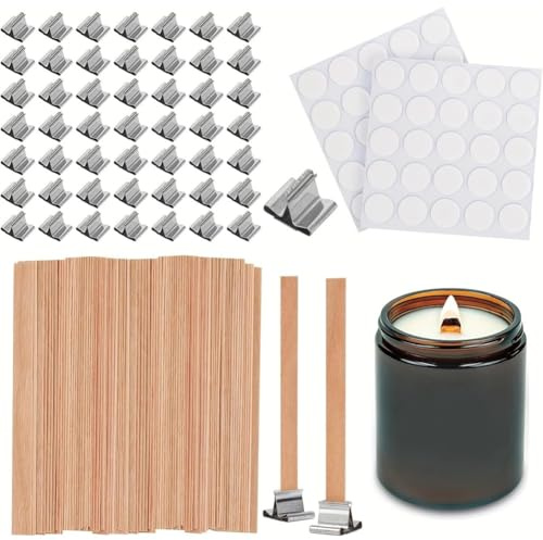 Suoumwa Wood Wicks for Candles Making for Soy Wax, Coconut Wax - DIY Candle Making Supplies for Beginners & Professional