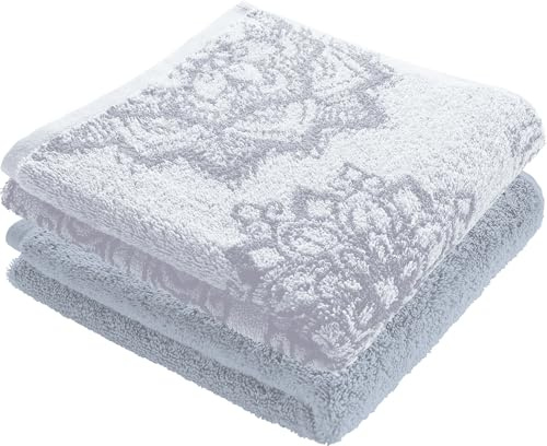 Erwin Müller Duschtuch Bühl 2er-Pack Silber Größe 70x140 cm - besonders flauschig, voluminös, äußerst saugfähig