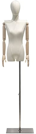 OUPAIAI Schneiderpuppe Damenbüste Weiblich, Schaufensterpuppenkörper Anzeigen mit Abnehmbarem Kopf, Schneiderbüste Verstellbarer Ständer für Kleid Schmuck Display(A)