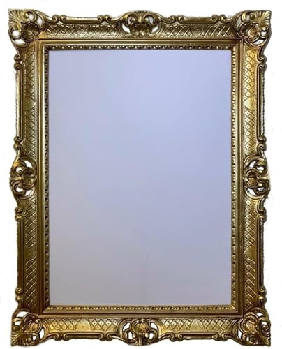 Lnxp Italienisches Bilderrahmen GOLD barock mit Ornamentverzierungen 50x70 cm Prunk Rahmen Antik Fotorahmen 70x90 cm Gemälde Rahmen hochzeitsrahmen Werbetafel Neu