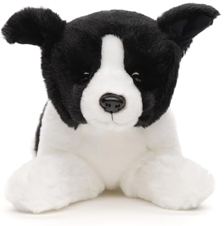 Uni-Toys - Eco-Line - Border Collie, liegend - 30 cm (Länge) - Plüsch-Hund - Plüschtier, Kuscheltier