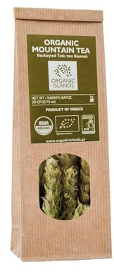 Organic Islands Té de Montaña Bio, 2 x 20 g, Bolsa de Papel Resellable | Infusión ecológica de flores secas de Sideritis, con aroma natural, ideal para disfrutar caliente o fría