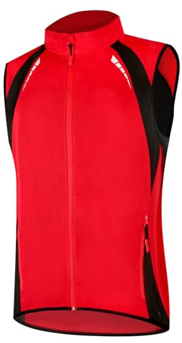 grarivery Reflektierend Fahrradweste Damen Herren, Laufweste Wasserdichte Winddichte Ärmellose Radweste, Leichte Atmungsaktiv Softshell Windstopper Passform Ärmellose Jacke Für Rennrad Fahrrad
