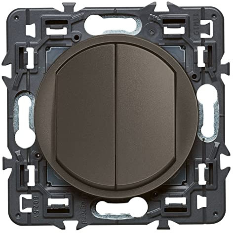 LEGRAND - Interrupteur Double ou Va-et-vient Céliane Soft - 10A - Commande d'Eclairage - Prêt à Installer - Fabriqué En France - Graphite