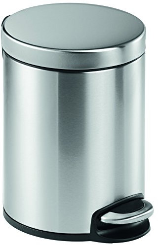 Durable Treteimer Edelstahl rund 5, mit Absenkautomatik und herausnehmbaren Inneneimer 5 L, 1 Stück, 340023