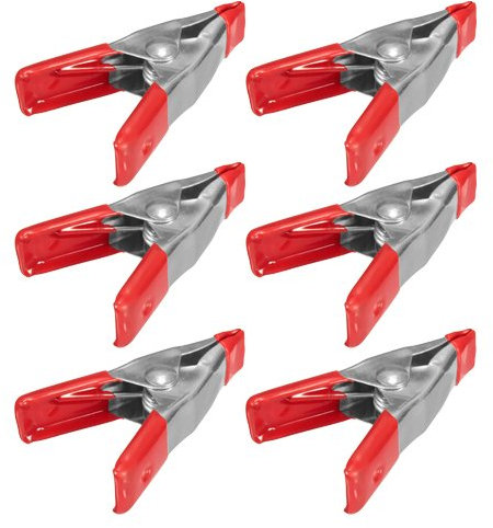 Wideskall Mini morsetti a molla in metallo da 5,1 cm con clip in gomma rossa (confezione da 6)