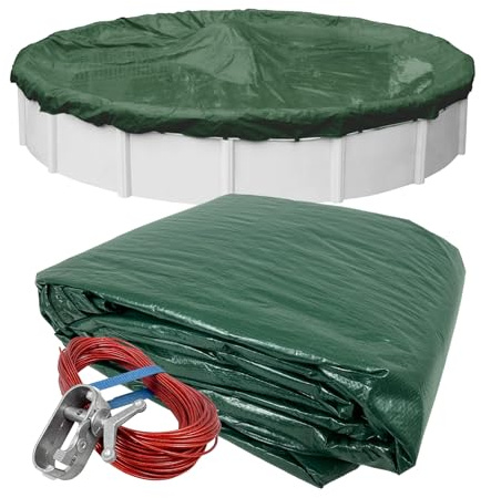 Pool Mate 3221-4-PM Heavy-Duty Winter Round Above-Ground Pool Cover, 21-ft, Grass Green