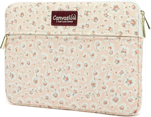 Canvaslove Pink Chrysanthemum 14 inch Laptop Sleeve Case With Pocket, Unisex-Adults, Laptop Computer Sleeve
