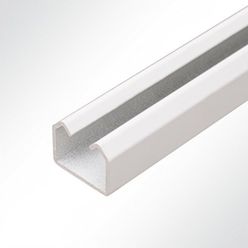 LYSEL® Vorhangschiene Laufschiene Schiebetürbeschlag Aluminium weiß 25x19 mm Länge 2m Schiebetor Schiebetür Hallentür