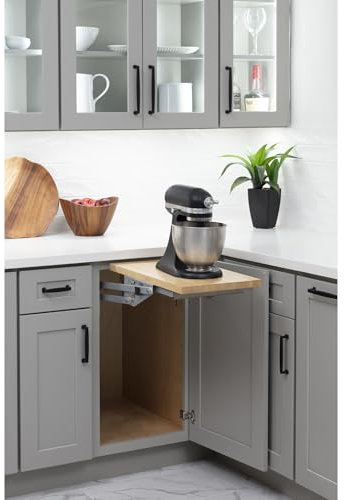 Hardware Resources Soft-Close-Mixer/Geräteheber, 20,4 kg, Feder mit Vollauszugsverriegelung, Edelstahl