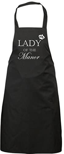 Lady Of The Manor Schwarz Schürze Neuheit Geschenk Chef Küche Geschenk Muttertag