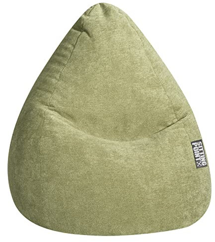 SITTING POINT only by MAGMA Sitzsack ALFA Velours grün XXL ca. 300L