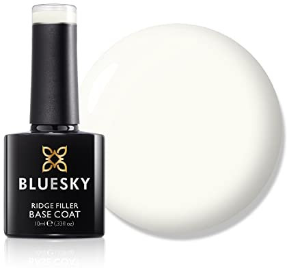 BLUESKY Ridge Filler Base Coat, MB10, White, Gel Nail Polish, Rubber Base Gel, 10ml