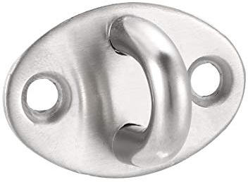 sourcing map Stainless Steel Ceiling Hook Pad Eye Plate Hardware 39mmX26mmX19mm Staple Hooks Loop Wall Mount 2Pcs