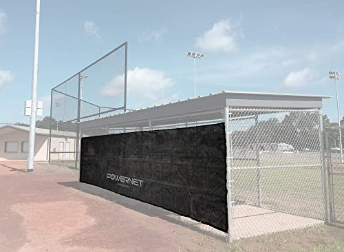 PowerNet Dugout Shade Cover, Baseball & Softball Portable Sun Shade, Outdoor Sports Sun Cover for Chain Link Fence, 18.75 FT x 7 FT