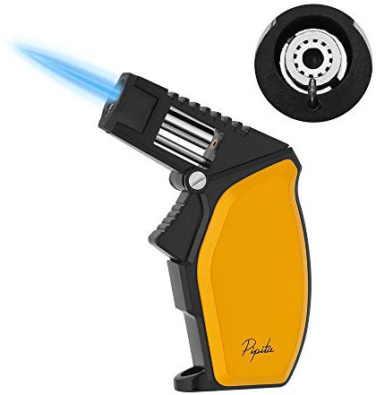 PIPITA Briquet Torche, Coupe-Vent Simple Torche Jet Briquet, Briquet au gaz Butane Rechargeable, briquets de cuisine (Non Gaz Inclus)