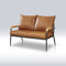 TUKAILAi Living Rom 2-Sitzer-Sofa, Kunstleder-Sessel mit Holzarmlehnen und Metallrahmen, kleines Sofa für Wohnzimmer, Schlafzimmer, Büro