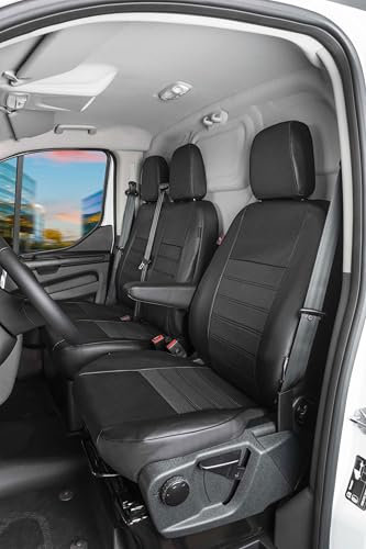 Walser Premium Transporter Sitzbezüge Auto für Ford Transit 2006-12/2014, Einzelsitzbezug vorne + Doppelbankbezug, Auto Sitzbezüge, Sitzschoner Auto, Auto Sitzauflagen Set für Van