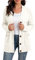 GRECERELLE Women's Knit Long Cardigans Jumpers Cardigan with Pockets with Buttons Ladies Loose Long Sleeve Knitwear Oversized Sweater Cardigan for Autumn Winter Spring (White, M)
