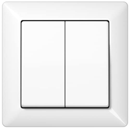 Jung EnOcean Funk Wandsender Set 4 kanalig: 1x Funksender ENOA595WW 1x 1-fach Rahmen AS581WW Alpinweiß Thermoplast (bruchsicher) für EnOcean Funksysteme