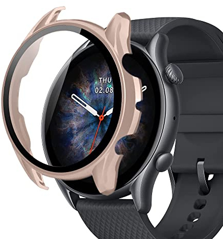 SeNool Hülle für Amazfit GTR 3/GTR 3 Pro, Harter PC Schutzhülle-Rosa | [9H Härte, Stoßfest, Anti-Kratzen], Rundumschutz, Hartschale Smartwatch Bumper Schutzhülle für Amazfit GTR 3/GTR 3 Pro