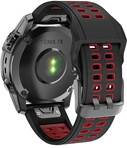 ISABAKE Sport Armband kompatibel mit Fenix 6X/Fenix 7X/Fenix 5X Plus/Fenix 6X Pro/Fenix 3/Fenix 3 HR/Tactix/Descent MK1/D2 Delta PX/D2 Ersatzarmband Smartwatch,QuickFit Uhrenarmband silikon 26mm
