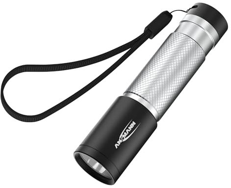 Ansmann DAILY USE LED Taschenlampe 70B inkl. AA Batterie optimal geeignet für Einsätze im Haus Garten Garage Auto Werkstatt oder Camping Leuchte handlich & robust 70 Lumen, Silber