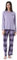 Wrangler Women's Jersey Top and Flannel Pant Sleep Pajama Set, Lilac/Ombre Plaid, Large
