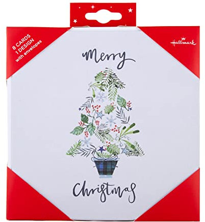 Hallmark Weihnachtskarten, traditionelles Baum-Design, 8 Stück, 25572281, Weihnachtskarten-Set