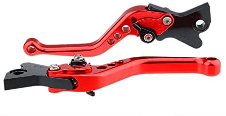 MSCEE Motorradzubehör Für Hond&a FMX 650 FMX650 2005-2006 Motorrad Brems Kupplungshebel Aluminium Verstellbarer Griff Zubehör Motorbremshebel Griffe (Color : Short Red)