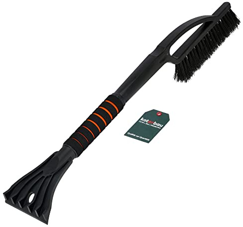 KOTARBAU® Auto Eiskratzer mit Besen Schneebürste Premium ABS 60cm Rutschfestem Warmer Softgriff Scheibenkratzer Schneekratzer Auto Schneebesen Eiskratzer Auto Lang für Autoscheiben und Fenster
