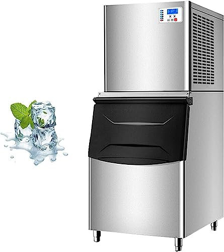 CIADAZ Ice Cube Makers, Commercial Ice Maker Machine,Under Counter Ice Maker with Large Storage Bin,Fully-Automatic Freestanding Commercial Clear Cube Ice Make for Bussiness, Home,550lbs