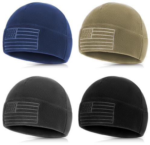 Liitrsh 4 pz pile bandiera americana orologio cappello tattico inverno caldo berretto bandiera militare esercito berretto morbido cappello in pile all'aperto escursionismo