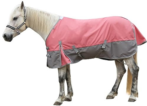 Gallopoff 1200 Denier Ripstop-Regendecke, leicht, wasserdicht, atmungsaktiv, keine Füllung, Rosagrau, 205,7 cm